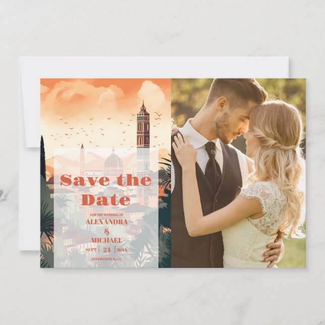 Photo Elegant Italy Florence Destination Wedding Save The Date (Front)
