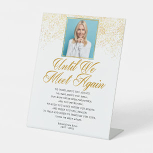 Photo Elegant Memorial Funeral Poem Pedestal Sign