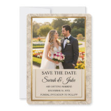 Photo Elegant Minimalist Gold Frame & Floral 