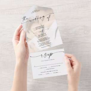 Photo Elegant Photo All In One Wedding Invitation