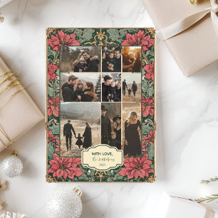 Photo Elegant Poinsettia Christmas Holiday Card