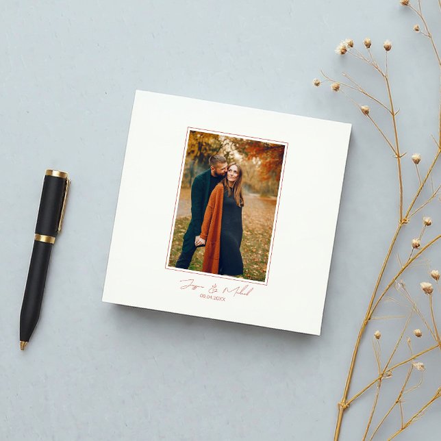 Photo Elegant Script Boho Wedding Welcome Sign Guest Book (Creator Uploaded)