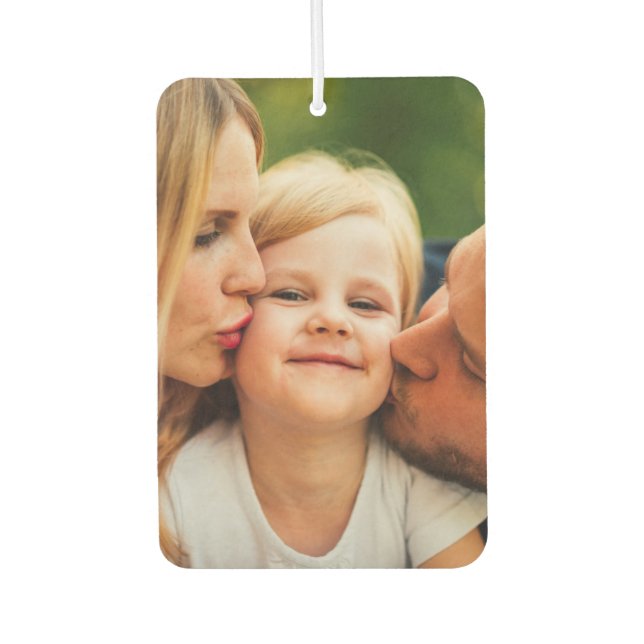 Photo Elegant Script Family Name Car Air Freshener (Front)