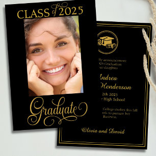 Photo Elegant Script Graduate Announcement