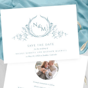 Photo, Elegant Sea Glass Monogram Wedding Save The Date