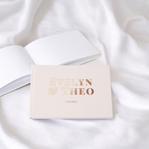 Photo Elegant Simple Blush Wedding Guest Book