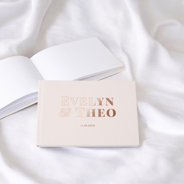 Photo Elegant Simple Blush Wedding Guest Book (Creator Uploaded)
