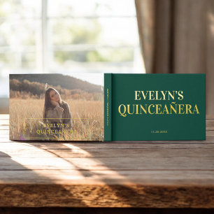 Photo Elegant Simple Quinceanera Guest Book