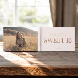 Photo Elegant Simple Sweet 16 Guest Book