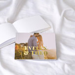 Photo Elegant Simple Wedding Guest Book<br><div class="desc">Introducing our elegant and minimalist wedding guest book. The couple's names in elegant signature-style script in real foil overlay your photo on the cover. On the back,  add another photo for a personal touch.</div>