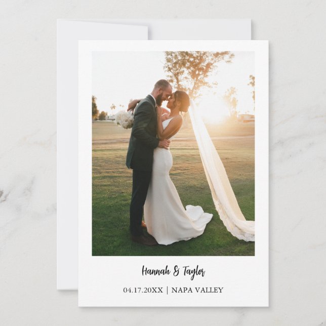 Photo Elopement Announcement Card (Front)