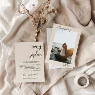 Photo Elopement Wedding Announcement Card