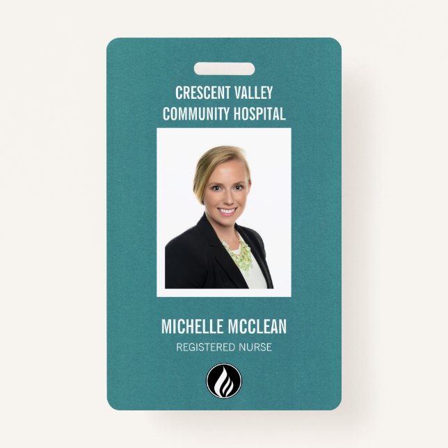 Photo Employee Custom Health Professional ID Badge (Front)
