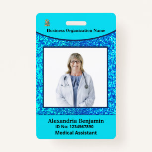 Photo Employee Name Bar Code Logo Custom ID Badge
