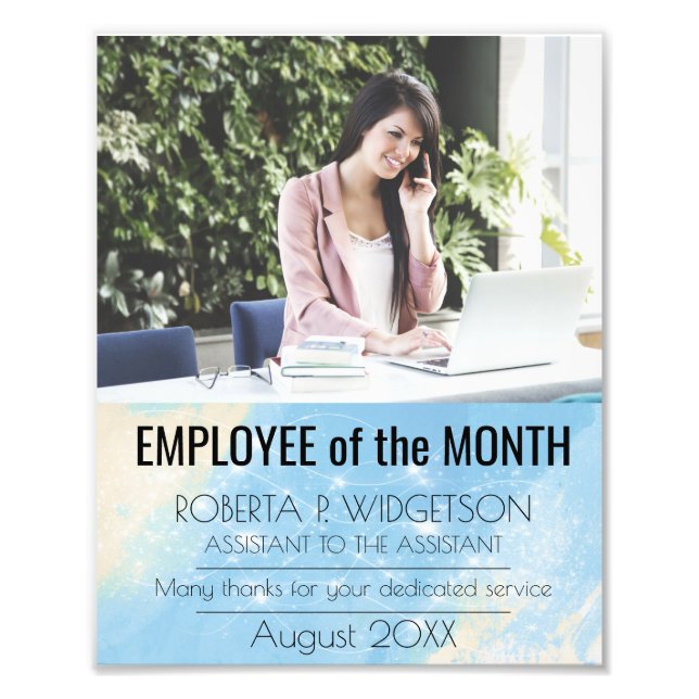 Photo employee of the month faux sparkle print (Front)