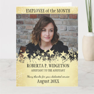 Photo employee of the month ROCK STAR GOLD Thank You Card