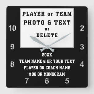 Photo, End of Season Gifts, Black White, Any Colou Square Wall Clock