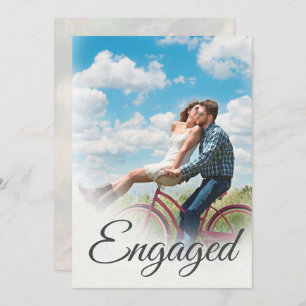 Photo Engagement Elegant Simple Modern Script Invitation