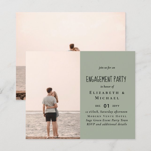 PHOTO ENGAGEMENT INVITATION ANNOUNCEMENT Budget (Front/Back)