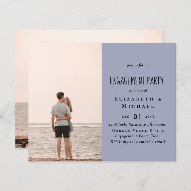 PHOTO ENGAGEMENT INVITATION ANNOUNCEMENT Budget (Front/Back)