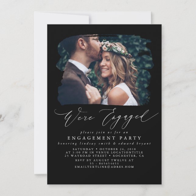 Photo Engagement Party Invitations - We're Engaged (Front)