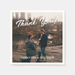 Photo Engagement Party Thank You Napkin