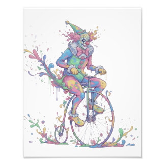 Photo Enlargement clown on a bike Print
