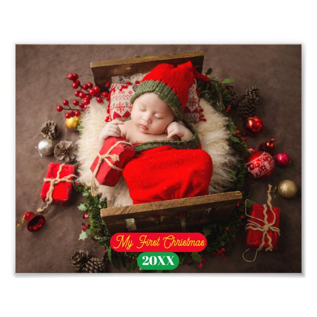 Photo Enlargement -My First Christmas -Photo/year (Front)