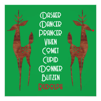 Photo Enlargement - Santa's Reindeer -Rudolph Print