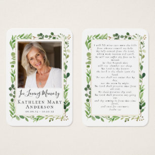 Photo Eucalyptus Funeral Memorial Prayer Card