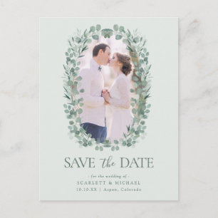 Photo Eucalyptus Save the Date Postcard