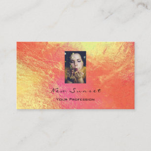 Photo Event Makeup Living Coral Leather Gold Lux Business Card