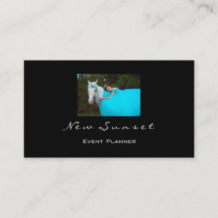Photo Event Planner Black White Elegant Modern Business Card