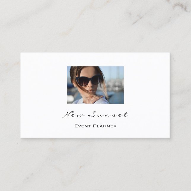Photo Event Planner Makeup White Simply VIP Business Card (Front)