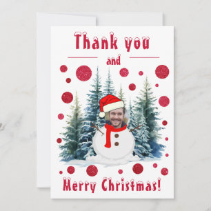 Photo Face Funny Merry Christmas and Holiday Card