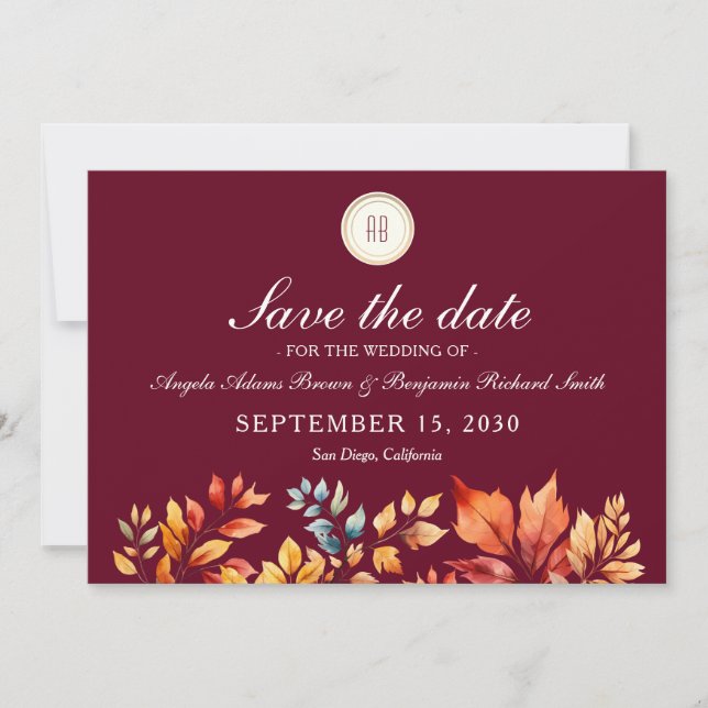 Photo Fall Wedding Save The Date (Front)