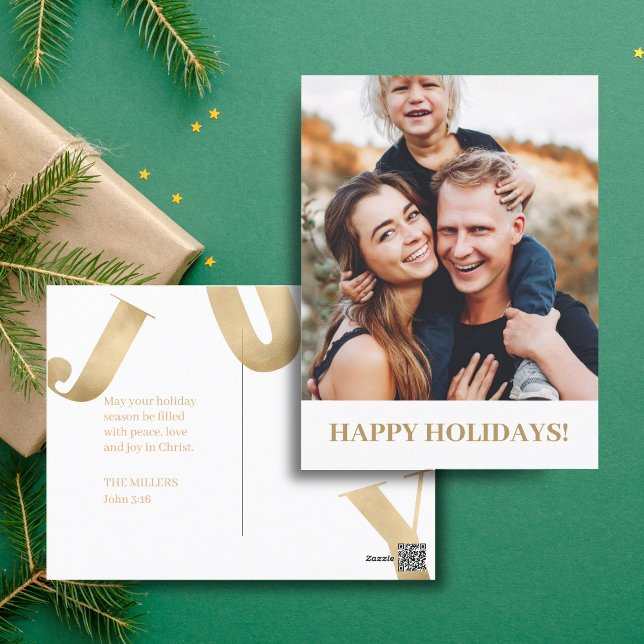 Photo Family Joy Holiday Christmas Faith Scripture Postcard (Creator Uploaded)