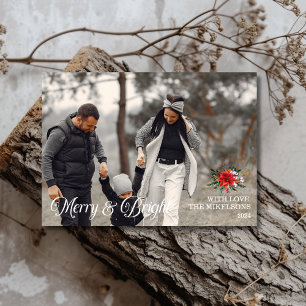 Photo Family Merry & Bright Christmas  Holiday Card
