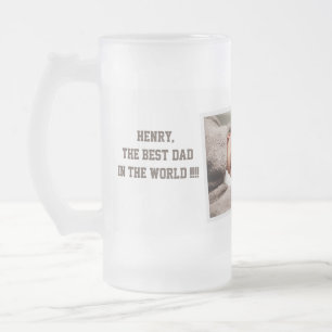 Photo Fathers Day Frosted Glass Beer Mug