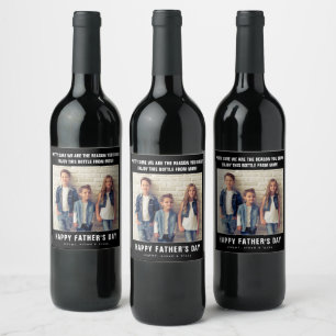 Photo Father's Day Funny Wine Bottle Label