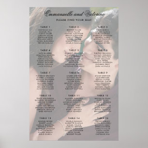Photo Faux Vellum Elegant Wedding Seating Chart