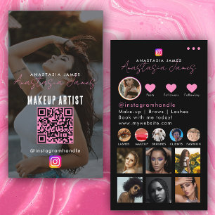 Photo Feed Influencer Grid Social Media Pink Business Card