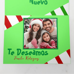 Photo Feliz Navidad Spanish Xmas Holidays Tri-Fold Holiday Card