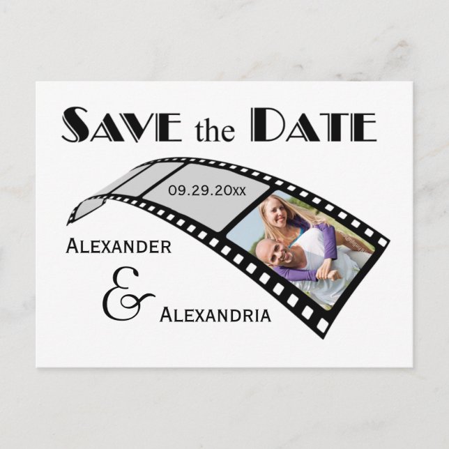 Photo Film Strip Save The Date Announcement (Front)