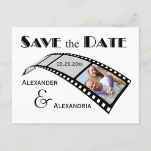 Photo Film Strip Save The Date Announcement Postcard