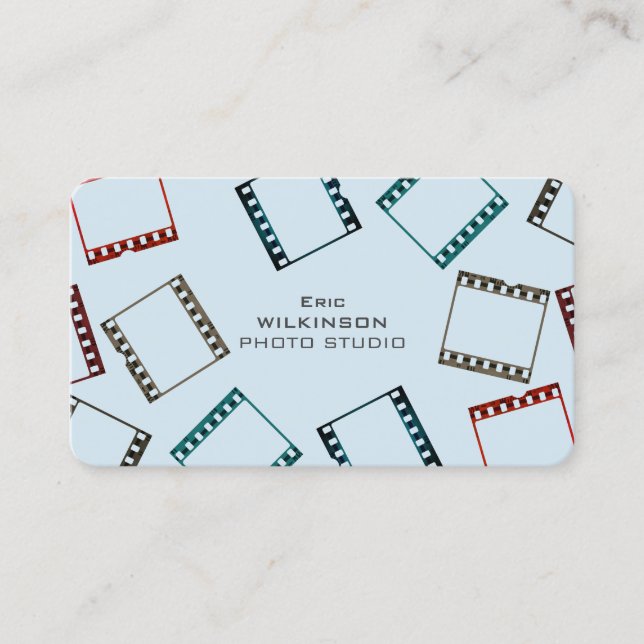 Photo film tape pattern colourful cover business card (Front)