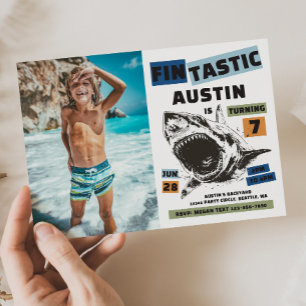 Photo Fin-Tastic Shark Birthday Invitation