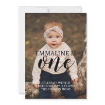 Photo First Birthday Announcement download