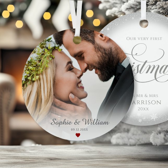 Photo First Christmas as Mr. and Mrs. Ornament (Photo First Christmas as Mr. and Mrs. Ornament)