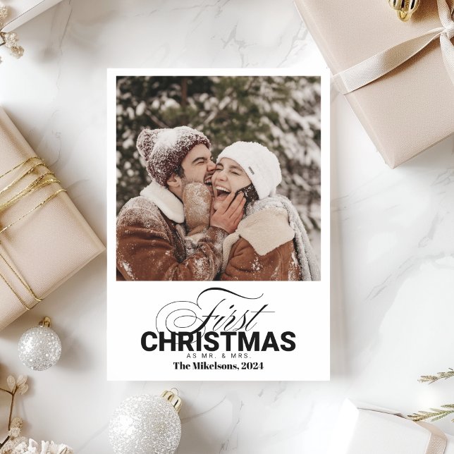 Photo First Christmas as Mr. & Mrs. Holiday Card (Creator Uploaded)
